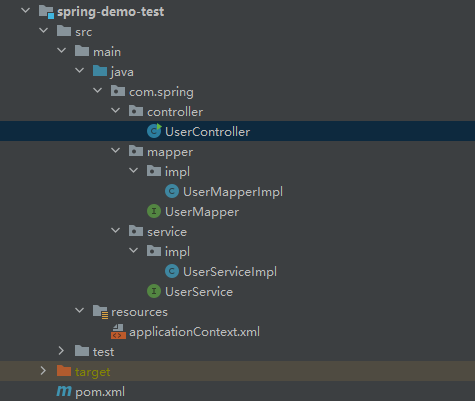 自定义spring-context Test项目结构.png